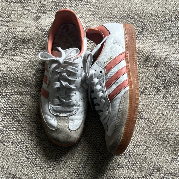 adidas Shoes - Adidas Samba White and Coral Sneakers